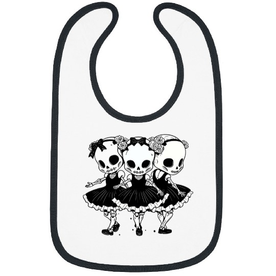 vintages Halloween Womens Ballerinas Ballet Dancing Skeleton Bibs