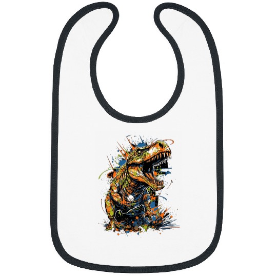 T Rexs Playing Baseball Funny Dinosaur Baseball Player Coach Bibs
