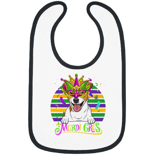 Jack Russel Terrier Dog Dad Mom Lover Funny Mardi Gras Party Bibs