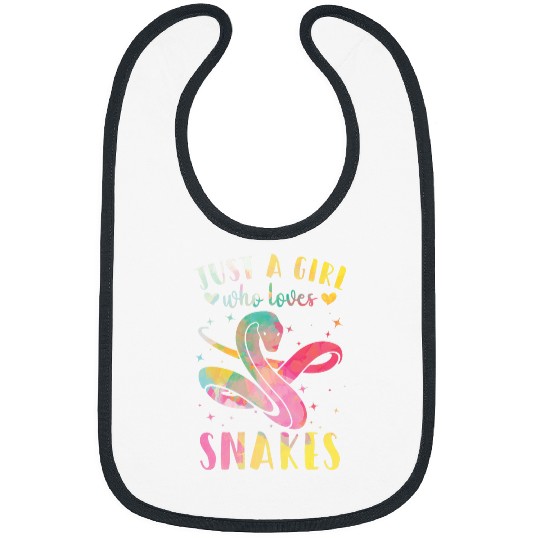 Just a Girl Who Loves Snakes Watercolor Snake Women Bibs