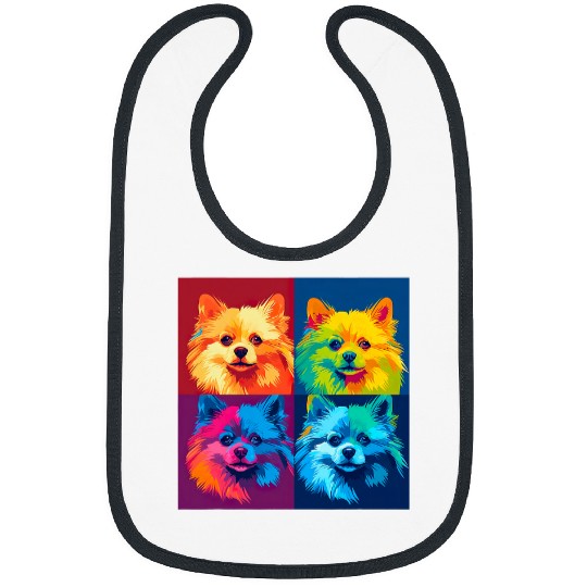 Pomeranian Dog Dog Breed Pop Art for a Pomeranian Lovers Bibs