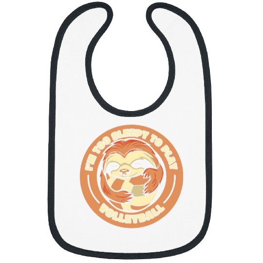 Volleyball Cute Beach Vball Volleyball Sloth Bibs