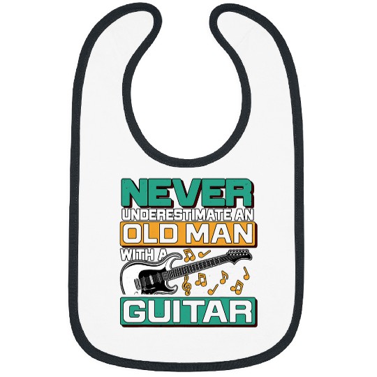Old Man Acoustic Guitar Player Musician Guitarist Artist Bibs