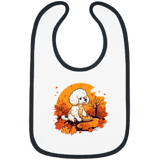 Poodle Eating Pumpkin Pie Thanksgiving Day Dog Lover Puppy Bibs