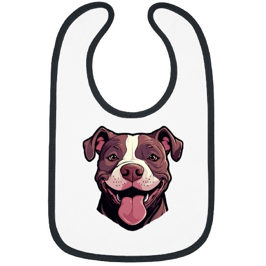 Smiling Pitbull A lively and joyful companion Bibs