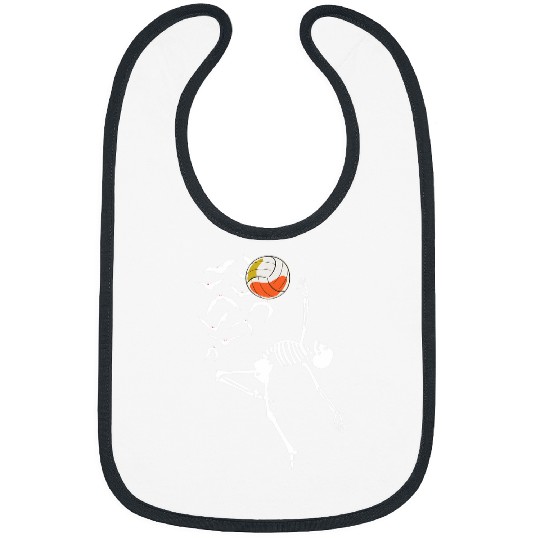 Volleyball Skeletons Player skull Funny Halloween Costume Bibs