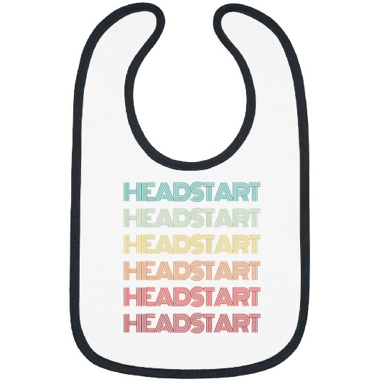 Retro HEAD START Back To School 60s Groovy Text Hello Bibs