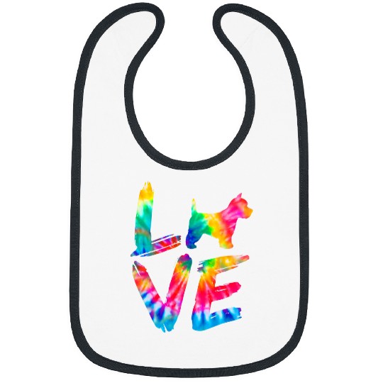 West Highland White Terrier Westie Tie Dye Love Dog Mom Dad Bibs
