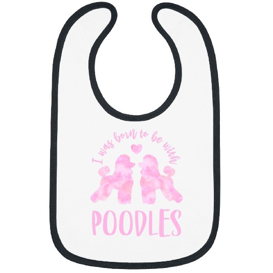 Poodle Lovers 2 Pink Poodles Bibs