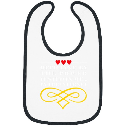 Officiant by Power Vested in Me Priest Wedding Bibs
