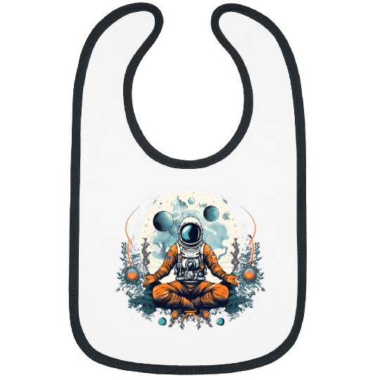 Meditation Yoga Zen Meditated Astronaut Geometric Graphic 6 Bibs