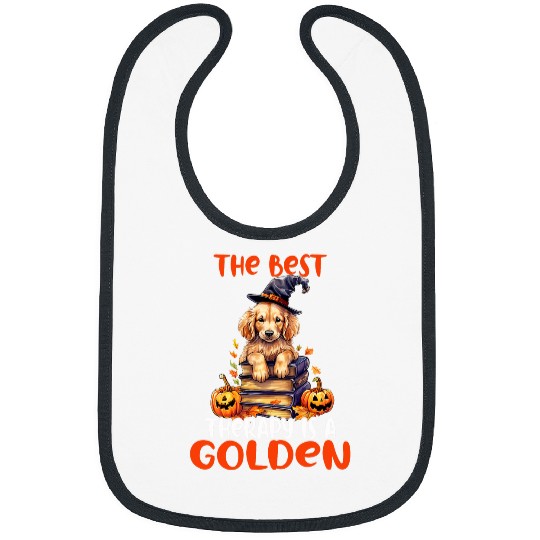 The bests Therapy Is A Golden Retriever Dog Autumn Fall Lover 2 Bibs