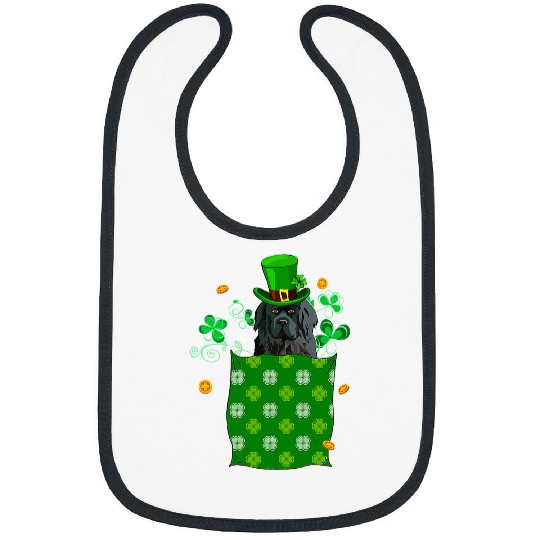 St  Patricks Day Newfoundland In Pocket Shamrocks Lover Bibs