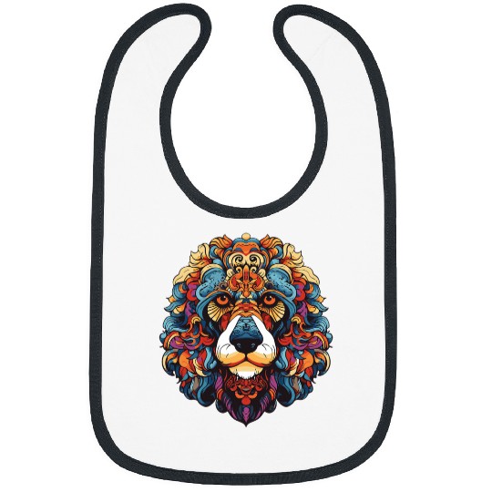 Poodle Dog Head Colorful Animal Shelter Bibs