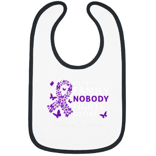 This Family Nobody Fights Alone Epilepsy Awareness Warrior Bibs