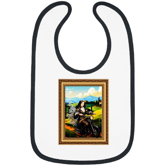 vintages Mona Lisa Motorcycle famous Leonardo Da Vinci Art Bibs
