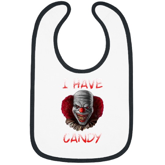 i have candy scary horror halloween clown Bibs