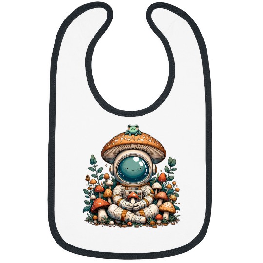 Mushroom Astronaut Frog Aesthetic Cottagecore Bibs