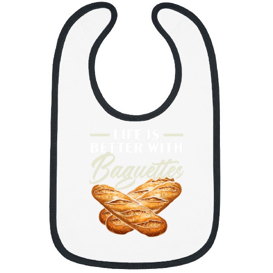 Love Baguette French Bread Food Lover Baker Bakery Bibs