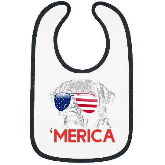 Labrador Lab Dog Merica Labrador American Flag 4th of July Bibs