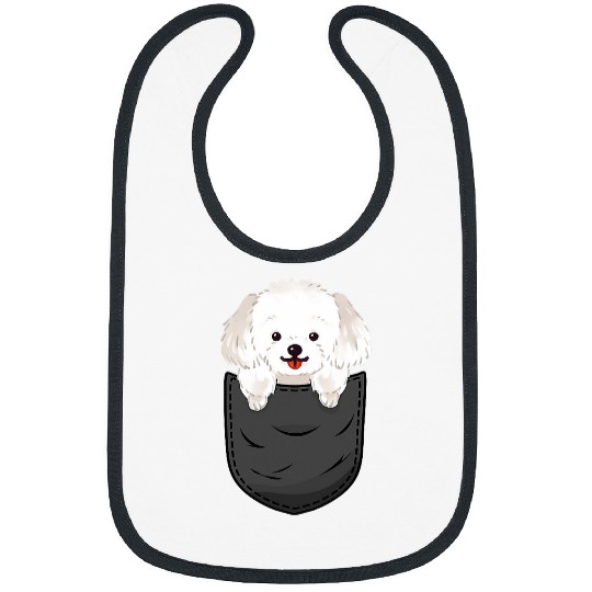 Maltese Dog In A Pocket Dog Owner Puppy Trainer Breeder Bibs