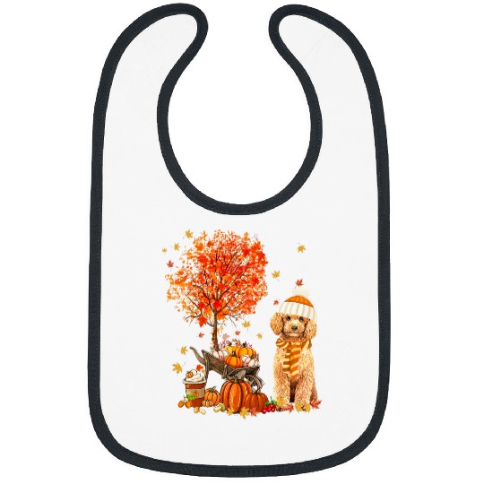 Poodle Dog Autumn Fall Pumpkin Truck Mappe Thanksgiving 1 Bibs