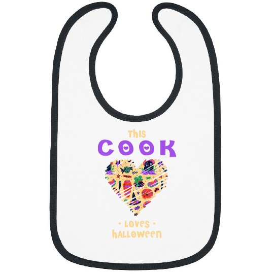 This Cook Loves Halloween Chef Witch Cooker Sorcerer Scary Bibs