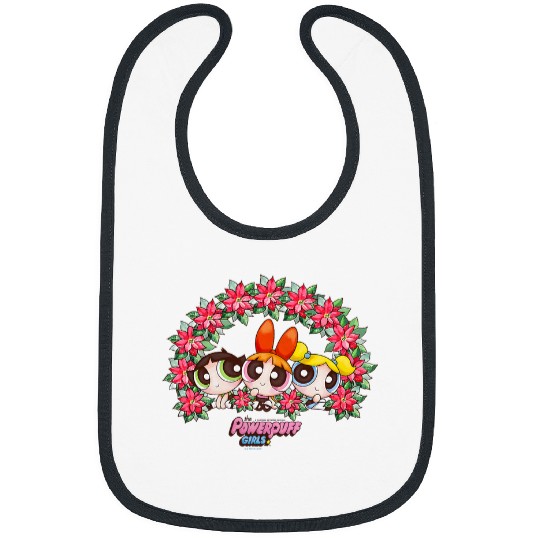 The Powerpuff Girls Christmas Poinsettia Group Portrait Bibs