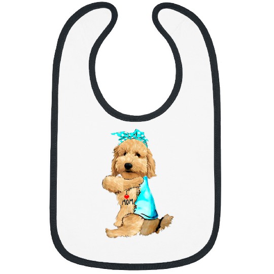 Dog Goldendoodle Tattoo I Love Mom T-Shirt Bibs