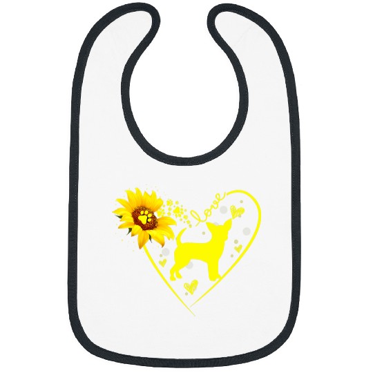 Love Chihuahua Sunflower For Dog Lover Gift 1 Bibs