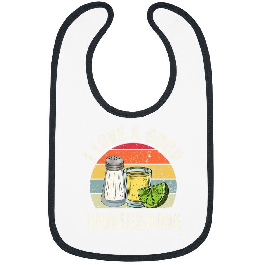 Salt Tequila Lime Love A Good Threesome Humor Bartender Bibs