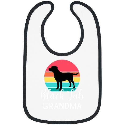 Labrador Lab Dog Black Lab Grandma Labrador Retriever Retro Bibs