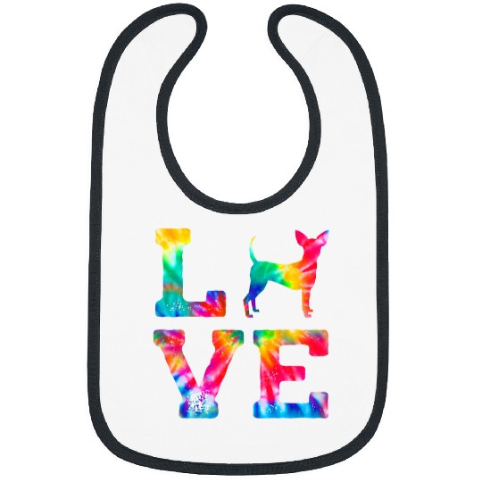Love Toy Fox Terrier Tie Dye Dog Mom Dad Bibs