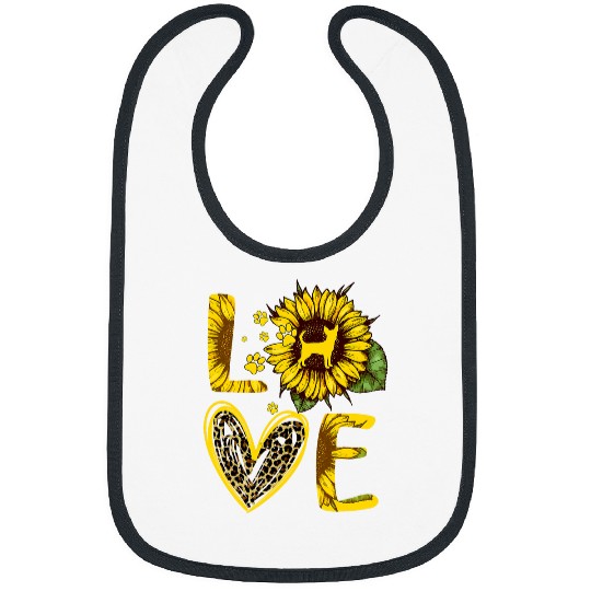 Love Chihuahua Sunflower For Dog Lover Gift Bibs