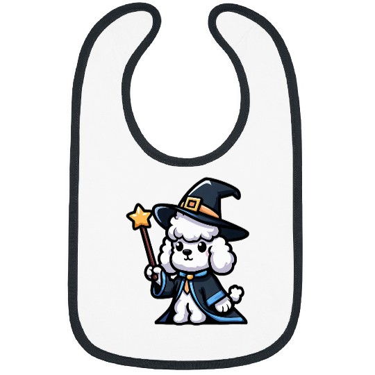 Poodle Wizard Funny Dog Magic Bibs