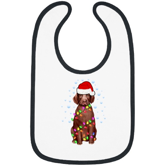 Labrador Lab Dog Lover Funny Cute Hat Christmas Lights Bibs