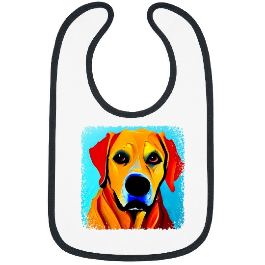 Labrador Lab Dog Painted In A Vibrant Modern Art Style Bibs