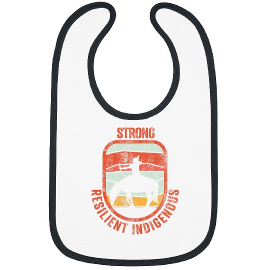 Native American Strong Resilient Indigenous Retro Badge Bibs