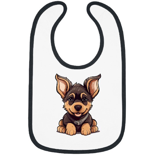 Super Cute German Shepherd Puppy Bibs