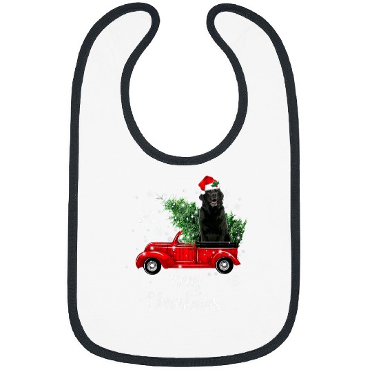 Labrador Lab Dog Black Lab Labrador Ride Red Truck Christmas Pajama Bibs