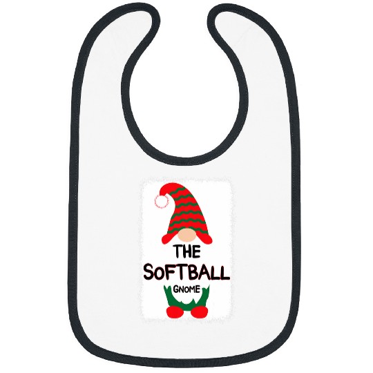 The Softball Gnome Matching Family xmass Pajamas Bleached Bibs