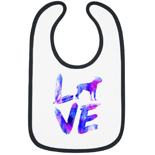 Love cane corso Watercolor Blue Dog Mom Dad Bibs