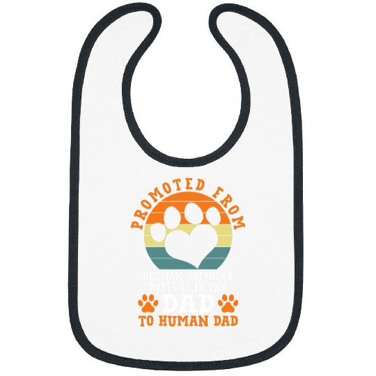 Promoted from German Shepherd Rottweiler Mix Dad Funny Bibs