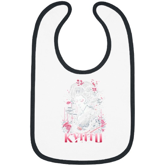 Kyoto Japan Geisha Cherry Blossoms Bibs