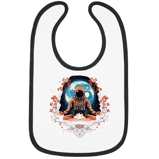 Meditation Yoga Zen Meditated Astronaut Geometric Graphic 8 Bibs