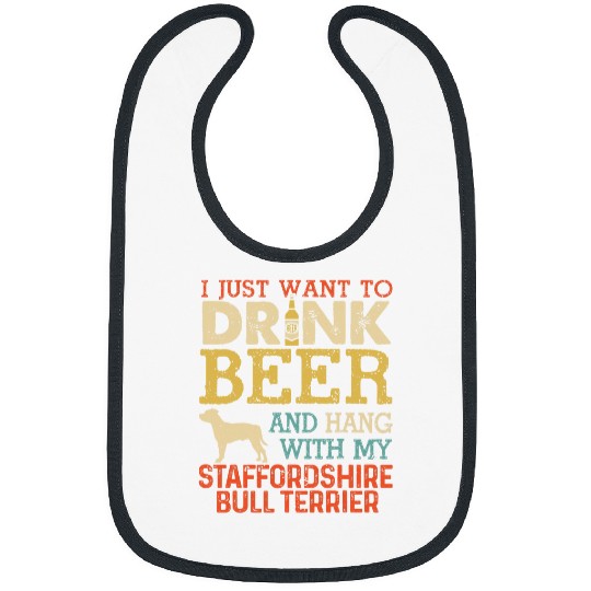 Staffordshire Bull Terrier Dad Drink Beer Hang With Dog Bibs