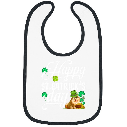 The Pomeranian wishes you a beautiful St  Patricks Day Bibs
