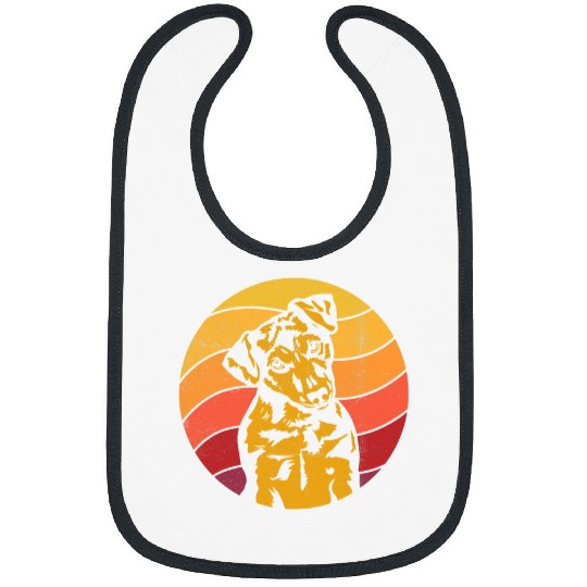 Vintage Jack Russel Retro Sunset Dog Mom Dad 38 Bibs