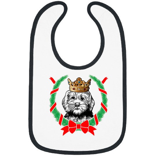 Dog Goldendoodle Wearing Crown Christmas Dog T-Shirt Bibs