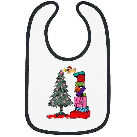 pug christmas Bibs